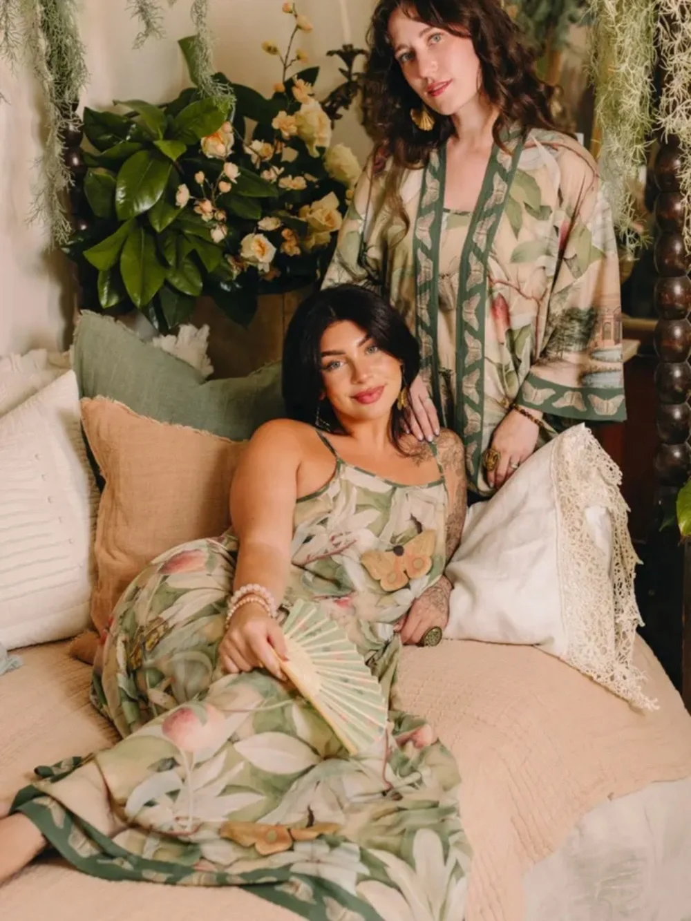 Fleur De Soleil Bohéme Long Maxi Slip Dress w/ Florals by Market of Stars - Picture 1 of 15